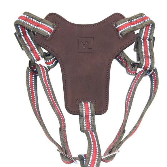 Dog Harness Step-in M 20-50 Lb, Olive, REFLECTIVE + Matching Leash! Vibrant Life - Picture 5 of 14
